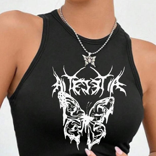Damen Crop-Top mit einzigartigem Design und modischem Schriftzug EB