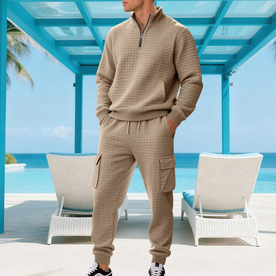 Herren Sweatshirt und Jogginghose Set mit Reißverschluss und praktischen Taschen EB
