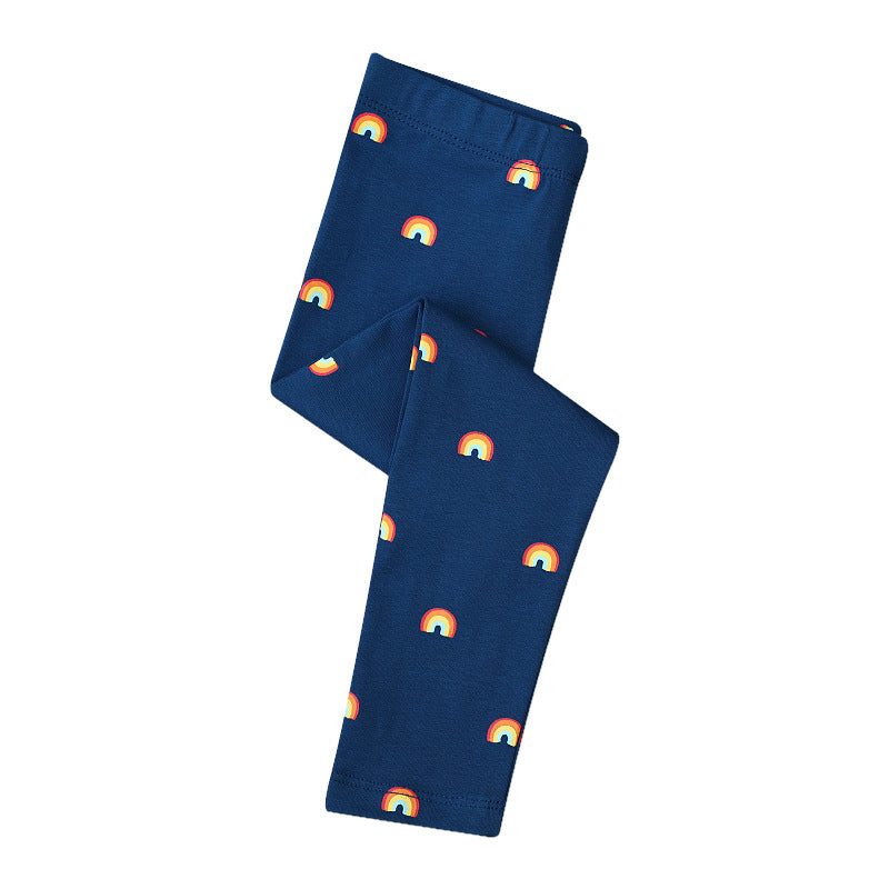 Mädchen Leggings mit buntem Regenbogenmotiv EB