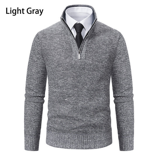 Herren Pullover mit Stehkragen und attraktivem Zipper EB