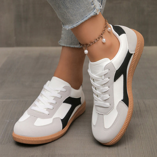 Damen sportliche Sneakers im Retro-Stil mit atmungsaktiver Oberflächenstruktur und rutschfester Sohle EB