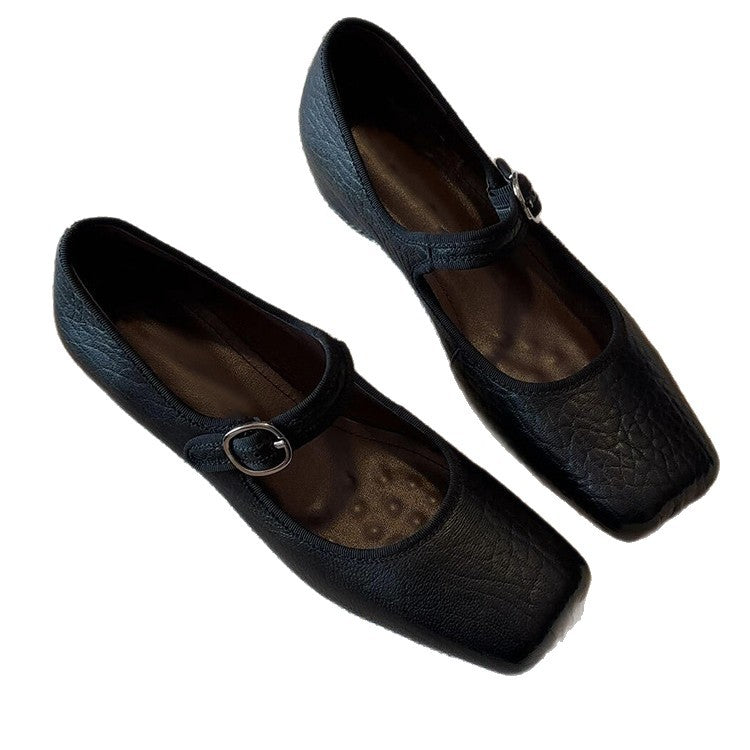 Damen Ballerinas mit einzigartigem Quadratzehen-Design und verstellbarem Riemen EB
