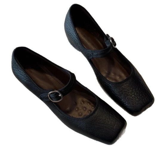 Damen Ballerinas mit einzigartigem Quadratzehen-Design und verstellbarem Riemen EB