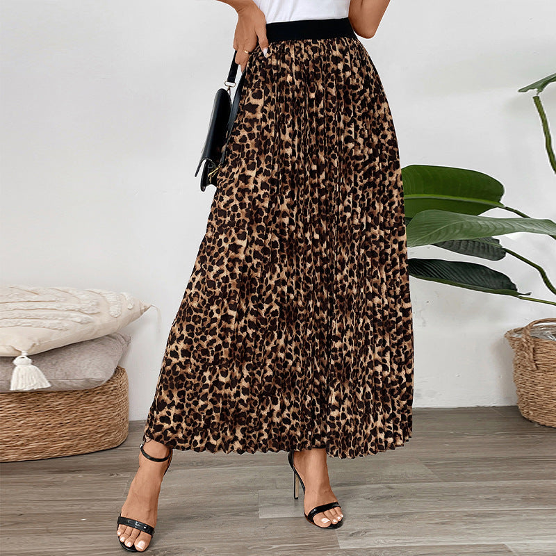 Damen Maxirock mit Leopardenmuster EB