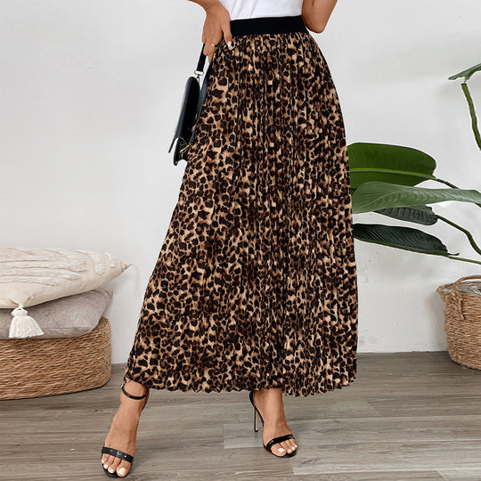 Damen Maxirock mit Leopardenmuster EB