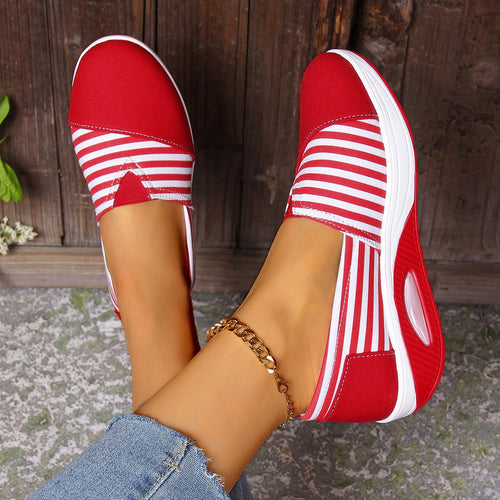 Damen Bequeme Slip-On Sneakers mit atmungsaktiver Obermaterialstruktur EB