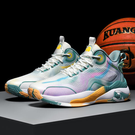 Damen Sportliche Basketball Sneakers mit dämpfendem Sohlenprofil und atmungsaktivem Obermaterial EB