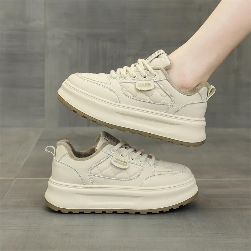 Damen Modische Sneakers mit wärmendem Fleecefutter und rutschfester Sohle EB
