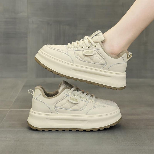 Damen Modische Sneakers mit wärmendem Fleecefutter und rutschfester Sohle EB
