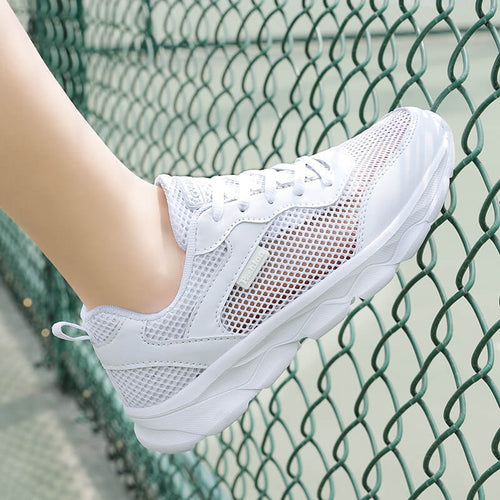 Damen Sportliche Sneakers mit atmungsaktivem Mesh-Obermaterial und flexiblem Fußbett EB