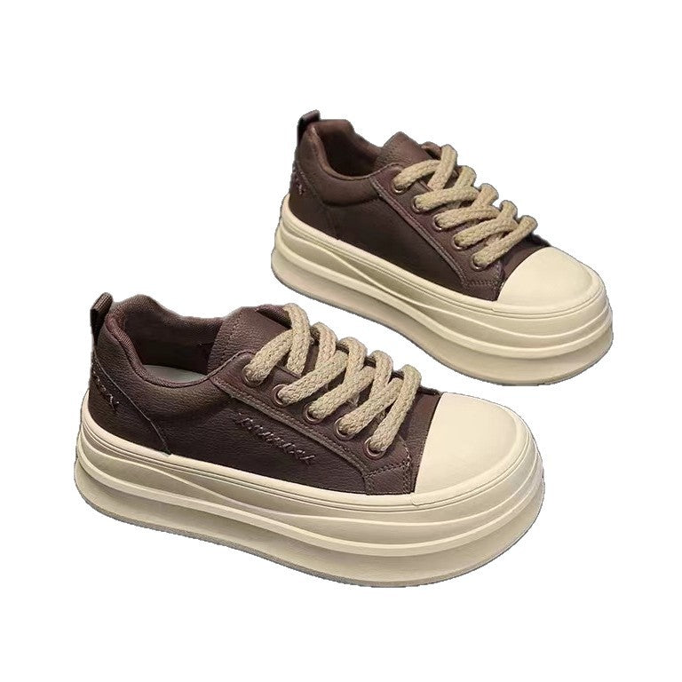 Damen modische Sneaker mit kontrastierender Sohle und elastischem Schnürsystem EB