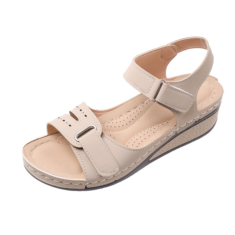 Damen Komfortable Keilsandalen mit verstellbaren Riemen EB