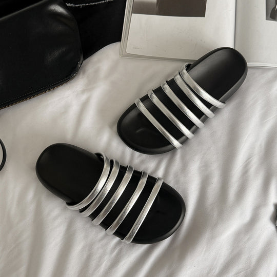 Damen modische Riemensandalen mit ergonomischem Fußbett EB