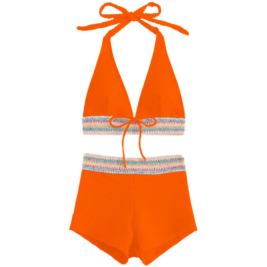 Damen Bikini-Set mit hoch geschnittenen Shorts EB
