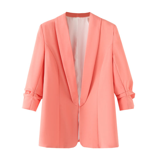 Damen elegante Blazerjacke mit modischem Schnitt und praktischen Taschen EB