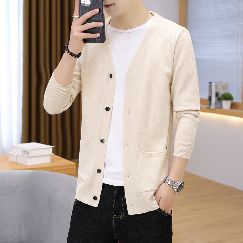 Herren eleganter leichter Strickcardigan mit Taschen EB