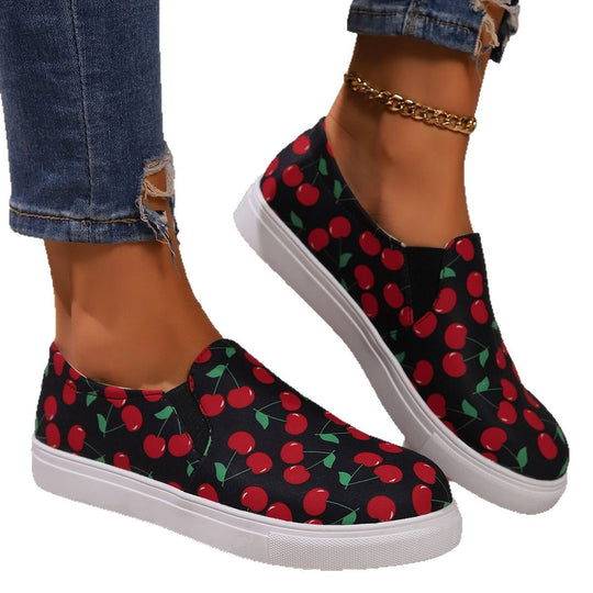 Damen Slip-On Sneakers mit fruchtigem Design EB