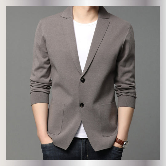 Herren Strickblazer mit eleganten Knopfdetails und praktischen Taschen EB