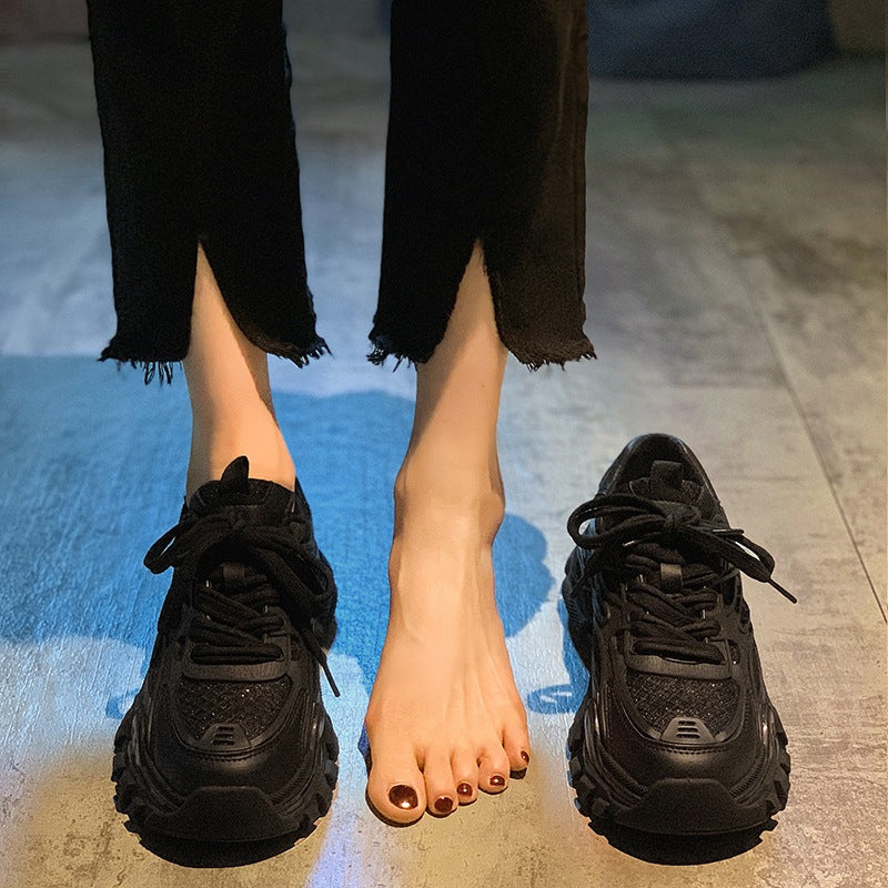Damen Sportliche Sneakers mit atmungsaktiver Oberflächenstruktur und rutschfester Sohle EB
