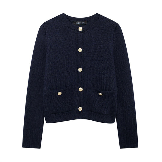 Damen Strickjacke mit eleganten Knopfdetails und praktischen Taschen EB