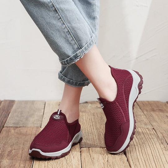Damen Komfortable Mesh Slip-On Sneakers mit flexibler Laufsohle EB