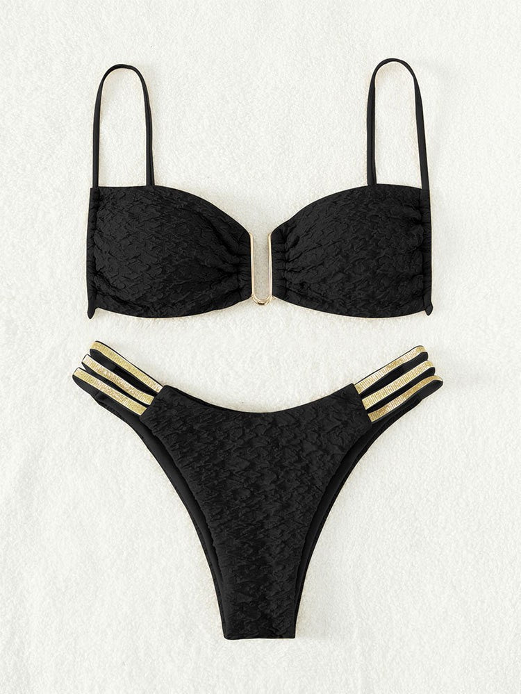 Damen Push-Up Bikini mit raffiniertem Schnürdetail EB