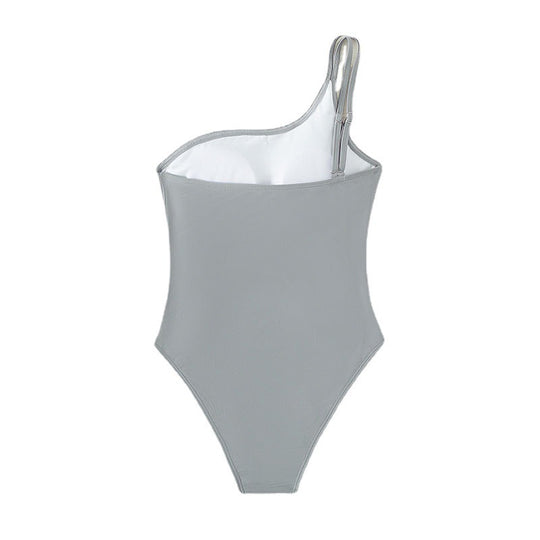 Damen asymmetrischer Cut-Out Einteiler Badeanzug EB