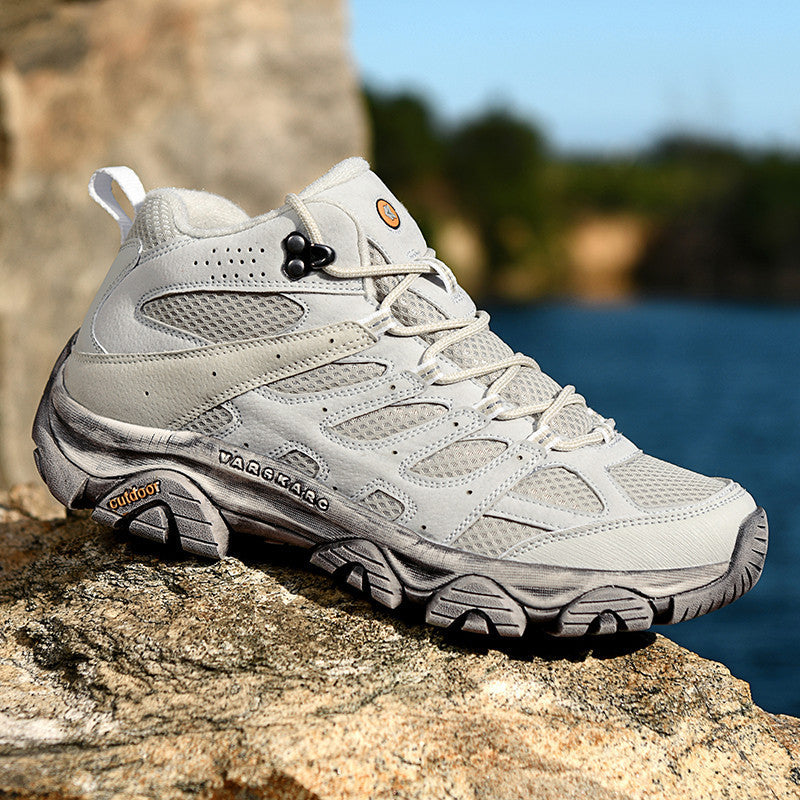Herren robuste Trekkingstiefel mit wasserdichtem Wildleder‑Mesh, griffiger Offroad‑Profilsohle und verstärkter Zehenkappe EB