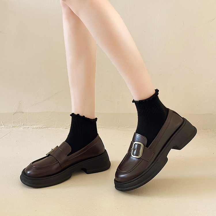 Damen modische Loafer mit dekorativem Schnallenakzent EB