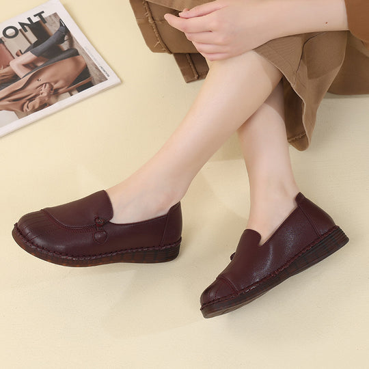 Damen Bequeme Mokassins mit elegantem Riemen und flexibler Sohle EB