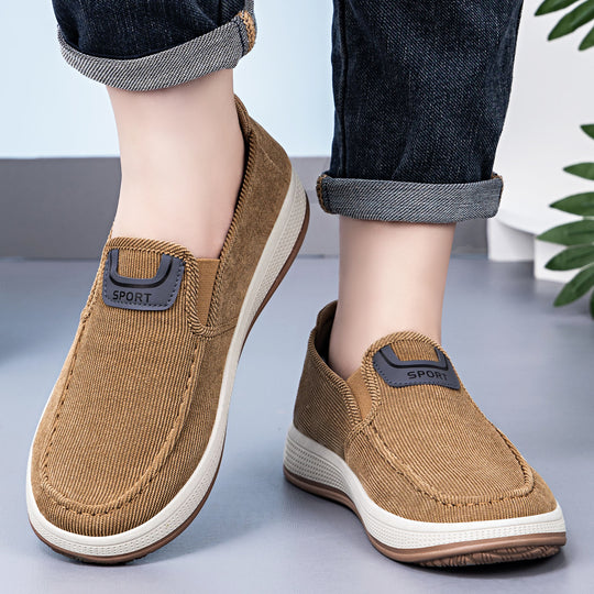 Herren nan Cord-Slipper-Sneaker mit elastischem Einstieg, gepolsterter Innensohle und griffiger Gummilaufsohle EB