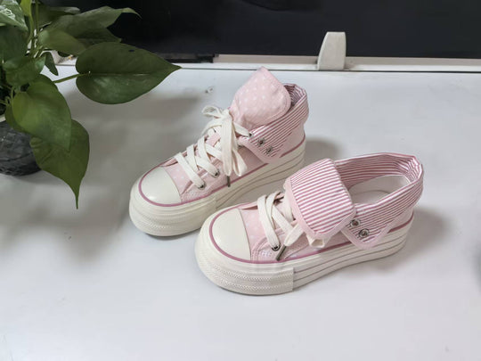 Damen Lässige Sneakers mit abnehmbaren Kragen und einzigartigem Sternenmuster EB