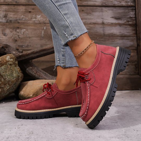 Damen Freizeitschuhe mit modischem Schnürdesign und rutschfester Sohle EB