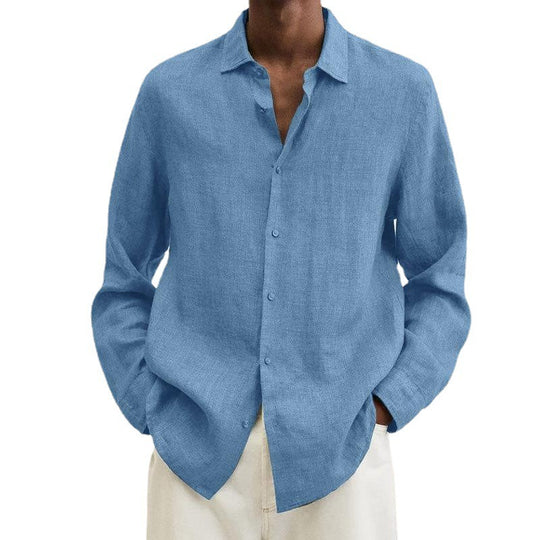 Herren nan leichtes Leinenhemd mit klassischem Kragen und lässigem Relaxed Fit EB
