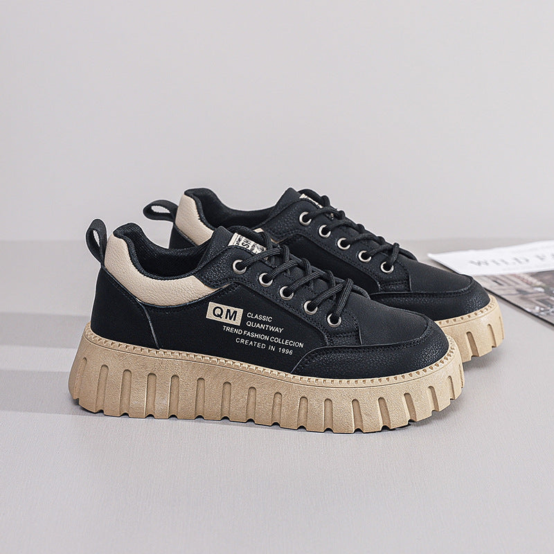 Damen Plattform Sneakers mit modischer Gummi-Laufsohle und atmungsaktivem Obermaterial EB