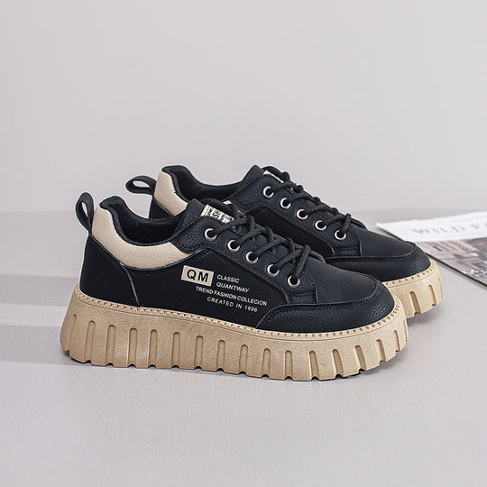 Damen Plattform Sneakers mit modischer Gummi-Laufsohle und atmungsaktivem Obermaterial EB