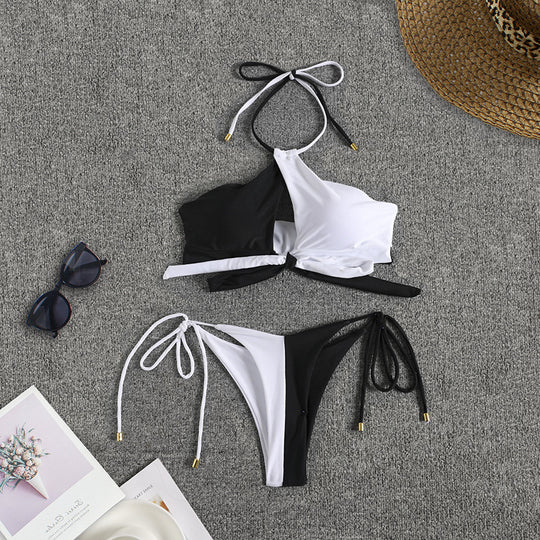 Damen Asymmetrischer Cut-Out Bikini mit verstellbarem Bindesystem EB