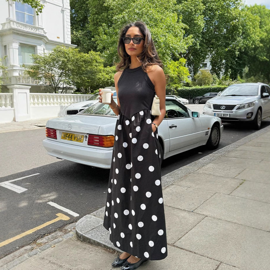 Damen Maxikleid mit modischem Punkte-Design und elegantem Schnitt EB