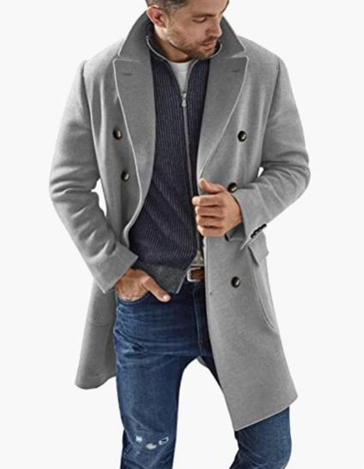 Herren eleganter Doppelknebel-Mantel mit modernem Schnitt EB