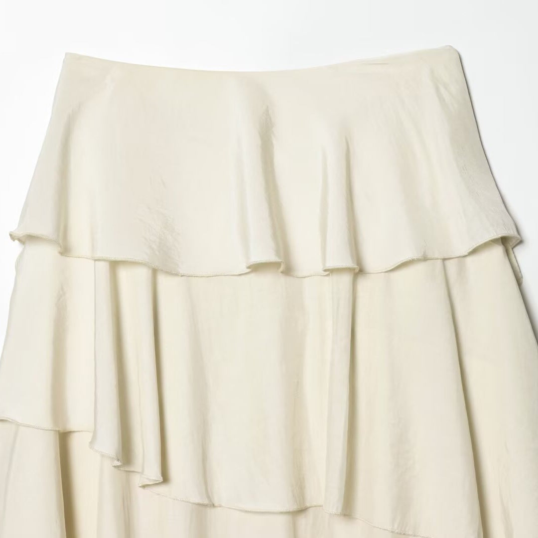 Damen asymmetrischer Maxirock mit voluminösen Lagen EB