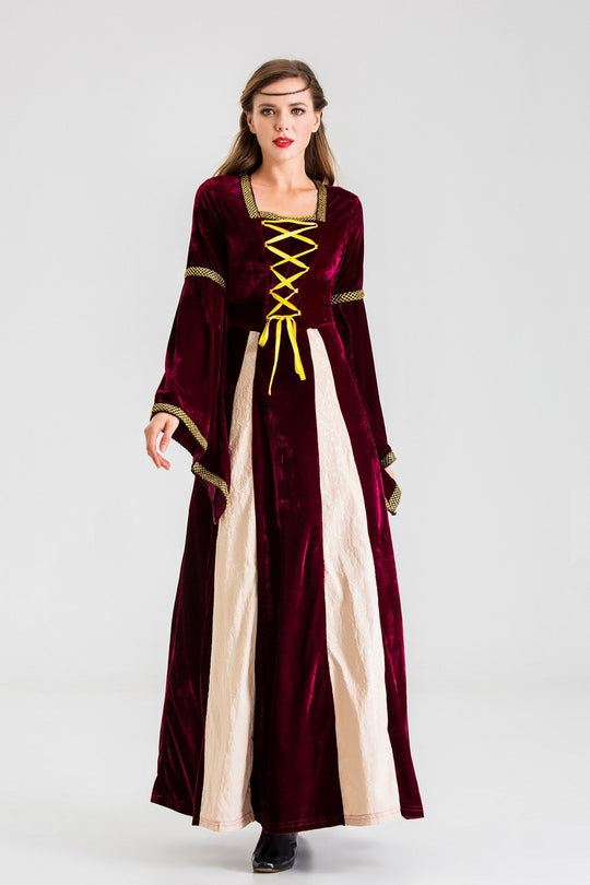 Damen historisches Märchenkleid mit langen Armen und dekorativer Schnürung EB