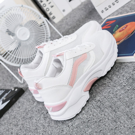 Damen Sportliche Sneakers mit atmungsaktiver Mesh-Oberfläche und gepolsterter Sohle EB
