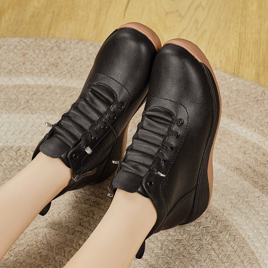 Damen Komfortable High-Top Sneakers mit elastischer Schnürung und dämpfender Sohle EB