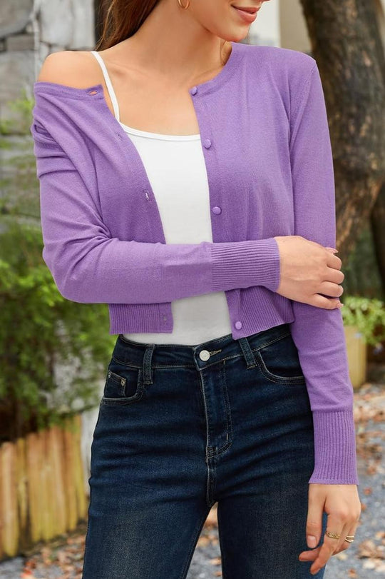 Damen lässige Strickjacke mit schmalem Schnitt EB