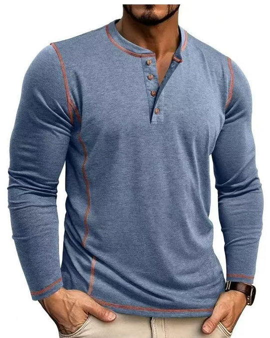 Herren Langarmshirt mit Knopfleiste EB