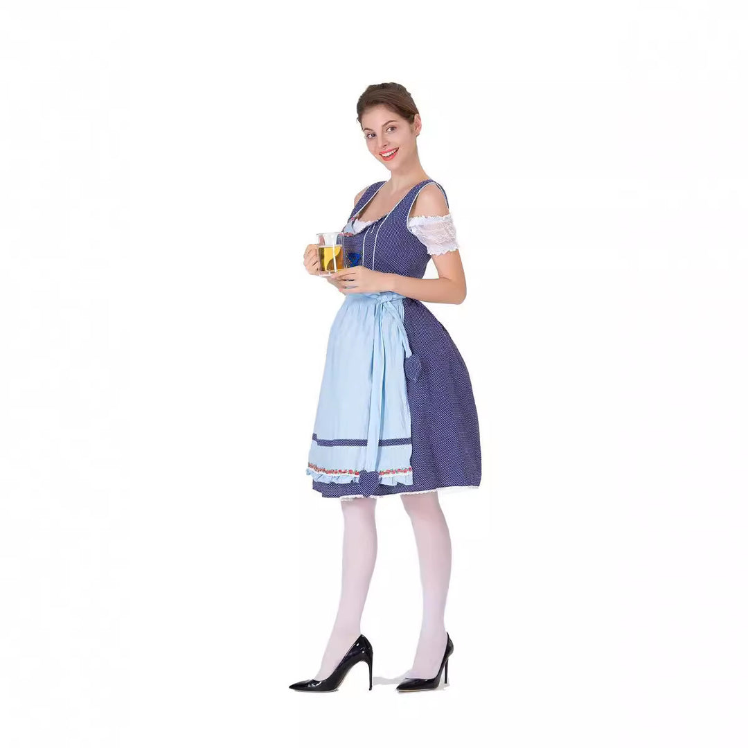 Damen nan tradicionales Oktoberfest Dirndlkleid mit Schürze EB