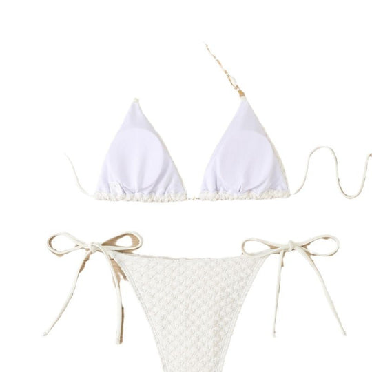 Damen Triangel-Bikini mit strukturierten Details und verspielter Verzierungen EB