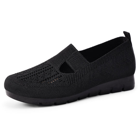 Damen Komfortable und atmungsaktive Slip-On Schuhe mit elastischem Riemchen EB