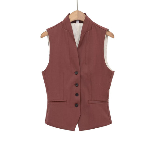 Damen elegante Weste mit schmalem Kragen EB