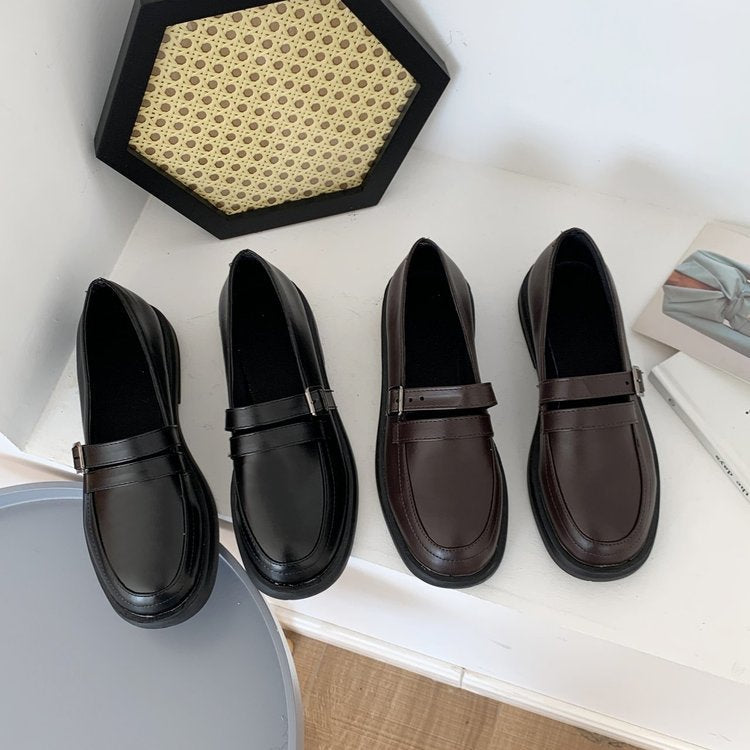 Damen elegante Mokassins mit modischem Schnallenakzent EB